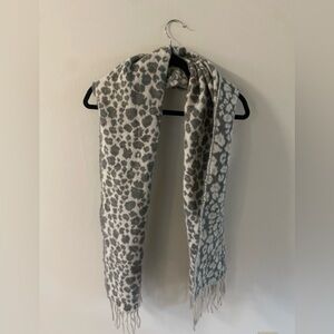 White & Grey Leopard Scarf